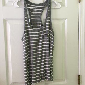 AE Soft and Sexy Tank Gray Striped medium